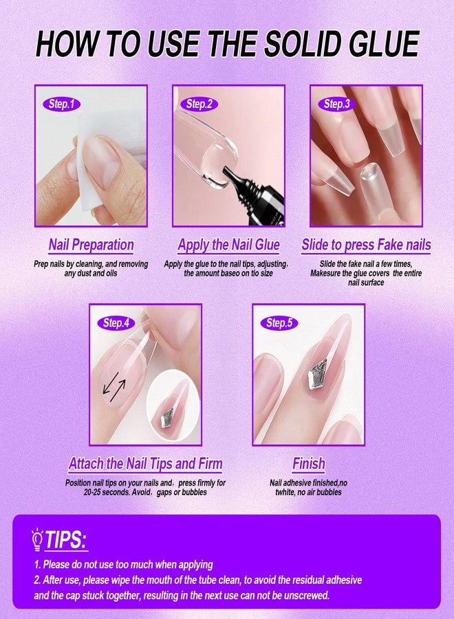 MAGIC ARMOR Nail Glue for Press Ons and 15g Remover with Cuticle Pusher Set, No UV Needed, Quick Dry Strong Semi Solid Glue for Press On, Long Lasting Adhesive for Fake Acrylic Nails - Image 5